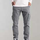 Cargo Trousers - Men's Comfortable Straight Leg-Cargo Pants-Chaps London-Light Grey-S-Chaps London