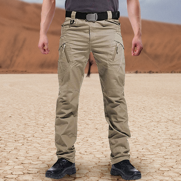 Cargo Trousers - Men's Tactical Outdoor Hiking Pockets-Cargo Pants-Chaps London-Beige-S-Chaps London