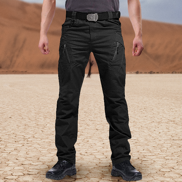 Cargo Trousers - Men's Tactical Outdoor Hiking Pockets-Cargo Pants-Chaps London-Black-S-Chaps London
