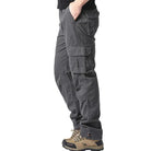 Cargo Trousers - Straight Leg - Pockets - Cargo Pants - Men's Trousers-Men's Cargo Pants-Chaps London-Gray-M-Chaps London