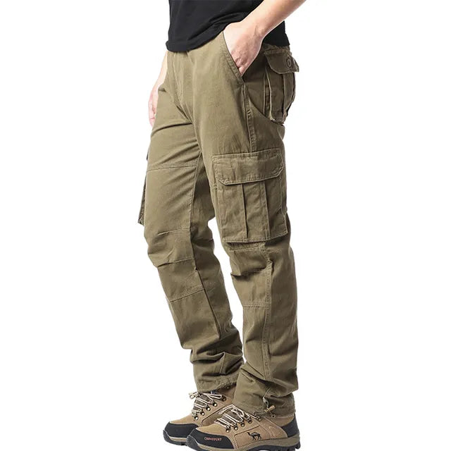 Cargo Trousers - Straight Leg - Pockets - Cargo Pants - Men's Trousers-Men's Cargo Pants-Chaps London-Military Yellow-M-Chaps London