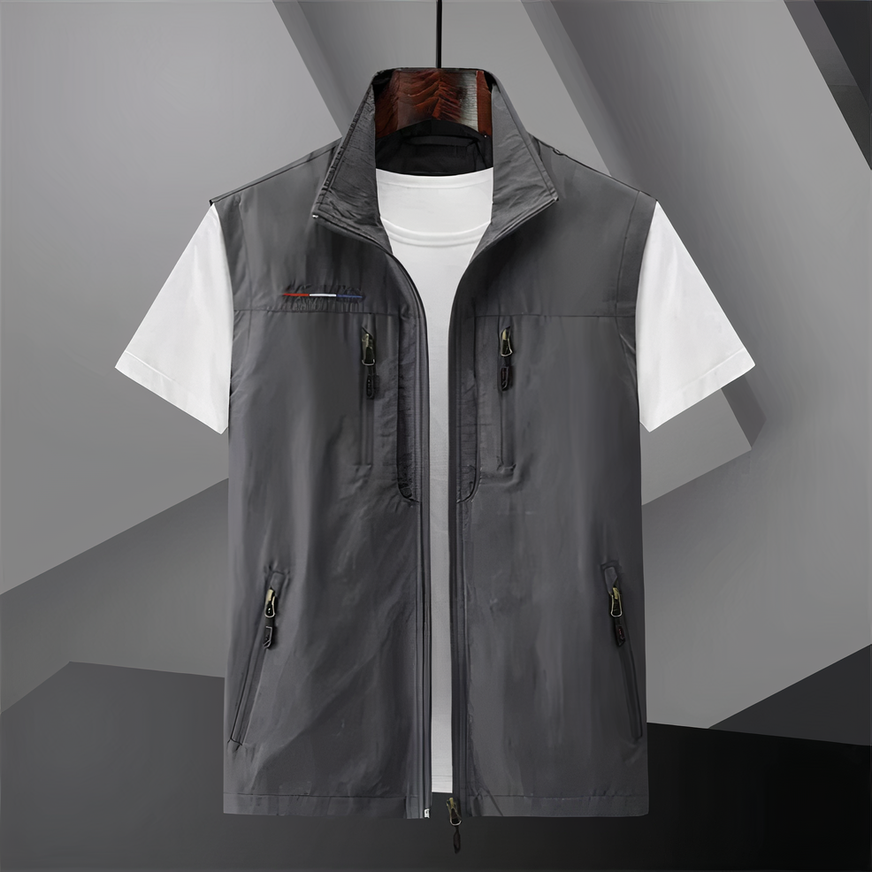 Cargo Vest | Lightweight | Sleeveless | Outdoor Vest | Men's Vest-Jassen_M-Chaps London-Gray-M-Chaps London