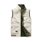 Cargo Vest | Sleeveless | Pockets | Work Vest | Men's Gilet-Men’s Cargo Vest-Chaps London-Green-Beige-M-Chaps London