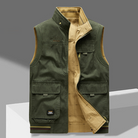 Cargo Vest | Sleeveless | Pockets | Work Vest | Men's Gilet-Men’s Cargo Vest-Chaps London-Khaki-Green-M-Chaps London