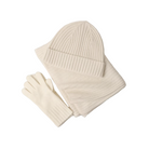 Cashmere Set - Men's Scarf Hat and Gloves-Winter Accessory Set-Chaps London-Beige-Chaps London