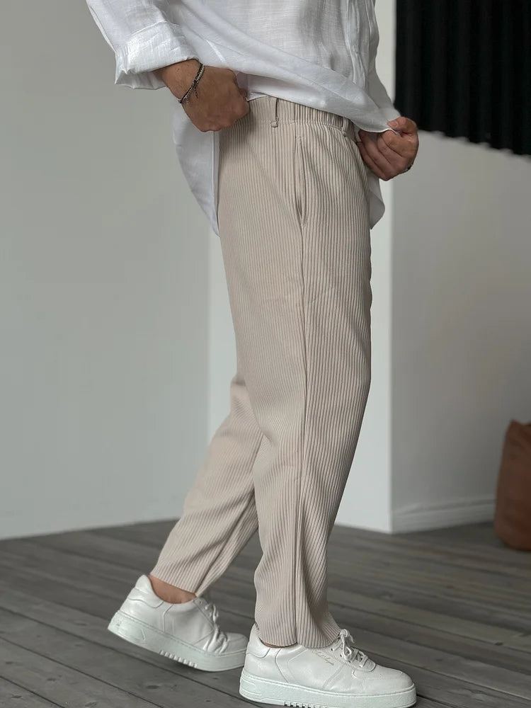 Casual Pants | Ribbed | Elastic Waist | Straight Leg Pants | Men's Pants-Pants-Chaps London-Chaps London