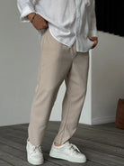 Casual Pants | Ribbed | Elastic Waist | Straight Leg Pants | Men's Pants-Pants-Chaps London-Chaps London