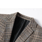 Check Blazer - Men's Single Breasted Suit Jacket-Fashion Men Blazer Plaid Fall-Chaps London-Chaps London