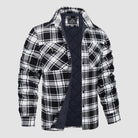 Check Jacket - Men's Quilted Lined Button Up-Coats & Jackets-Chaps London-Black-S-Chaps London