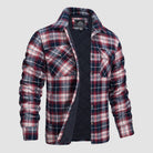 Check Jacket - Men's Quilted Lined Button Up-Coats & Jackets-Chaps London-Red Blue-S-Chaps London