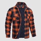 Check Jacket - Men's Quilted Lined Button Up-Coats & Jackets-Chaps London-Red-S-Chaps London