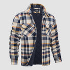 Check Jacket - Men's Quilted Lined Button Up-Coats & Jackets-Chaps London-Yellow-S-Chaps London