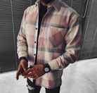 Checkered Shirt - Buttoned - Chest Pocket - Overshirt - Men's Shirt Jacket-T-shirts-Chaps London-Red-XS-Chaps London