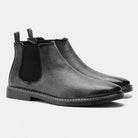 Pair of black leather Chelsea boots with elastic side panels, unworn | Chaps London