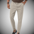Chinos - Men's Drawstring Lightweight Chino Pants-Chaps London-Grey-S-Chaps London