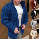 Chunky Cardigan | Warm | Cable Knit | Knitted Cardigan | Men's Cardigan -Cardigans-Chaps London-Dark Blue-M-Chaps London