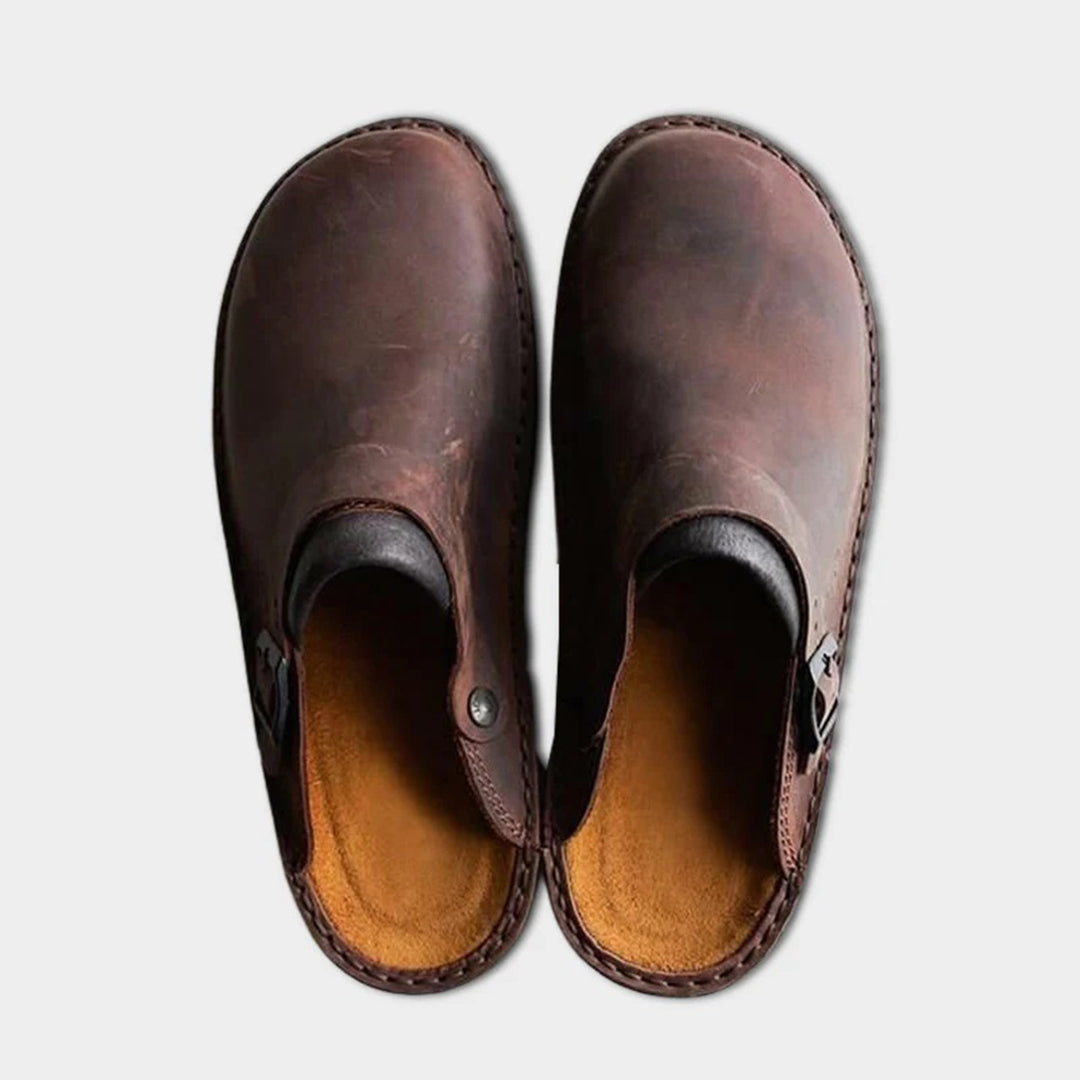 Clogs | Retro | Slip-On | Leather Clogs | Men's Shoes-Fashion Men Slippers All-year-Chaps London-Chaps London