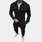 Co Ord Set - Men's Buttoned Up Long Sleeve-Outfit Sets-Chaps London-Black-S-Chaps London