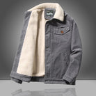 Corduroy Jacket - Casual - Fleece Lined - Winter Jacket - Men's Jacket-Winter Jacket-Chaps London-Gray-XS-Chaps London