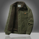 Corduroy Jacket - Casual - Fleece Lined - Winter Jacket - Men's Jacket-Winter Jacket-Chaps London-Green-XS-Chaps London