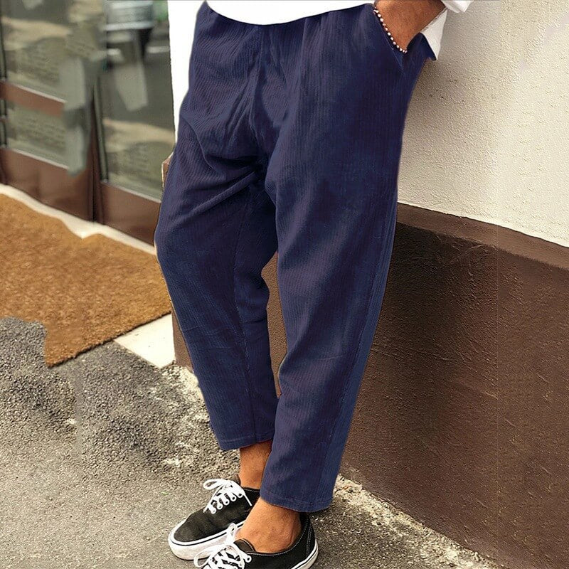 Corduroy Pants | Baggy | Loose Fit | Vintage Pants | Men's Pants-Chaps London-Blue-S-Chaps London