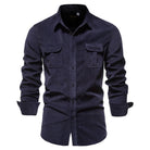 Corduroy Shirt | Long Sleeve | Breast Pockets | Button-Up Shirt | Men's Shirt-Fashion Men Shirt Others All-year-Chaps London-Blue-M-Chaps London