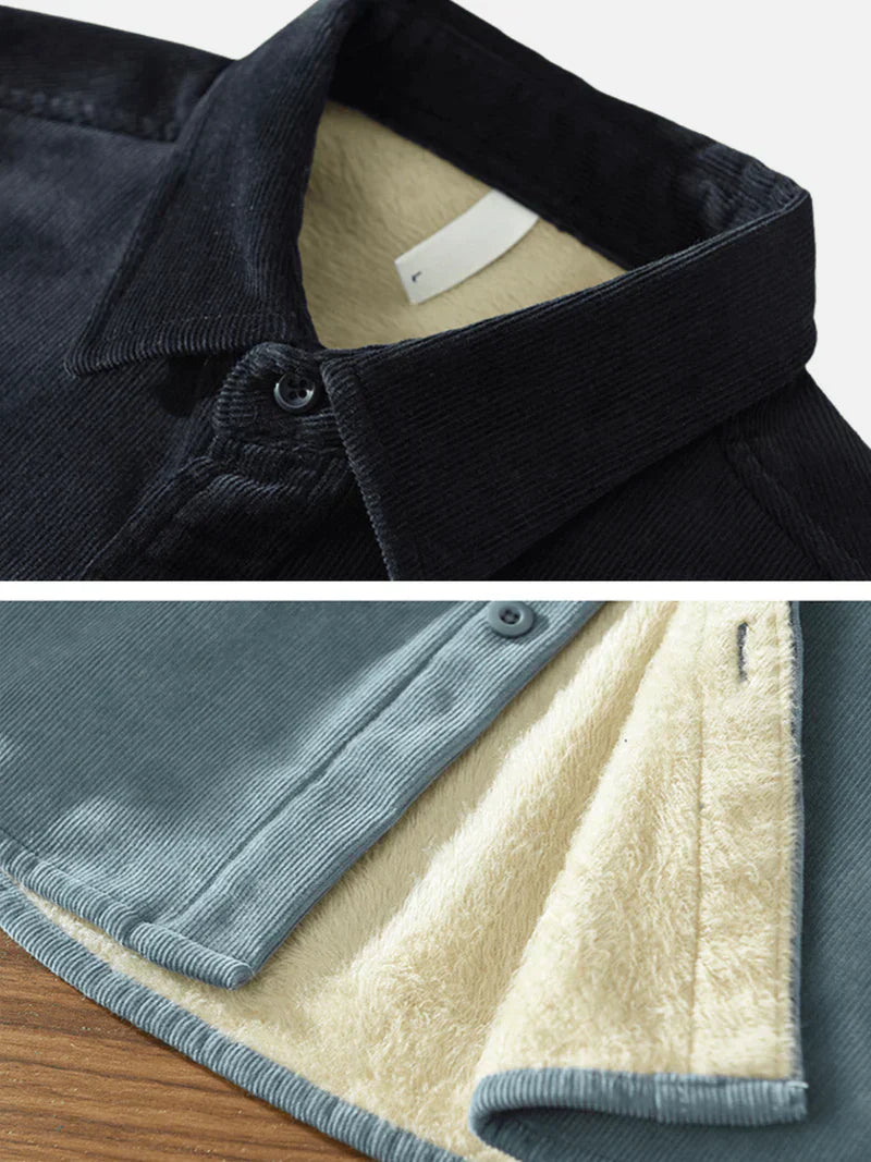 Corduroy Shirt | Warm | Fleece Lined | Overshirt | Men's Clothing-Chaps London-Chaps London