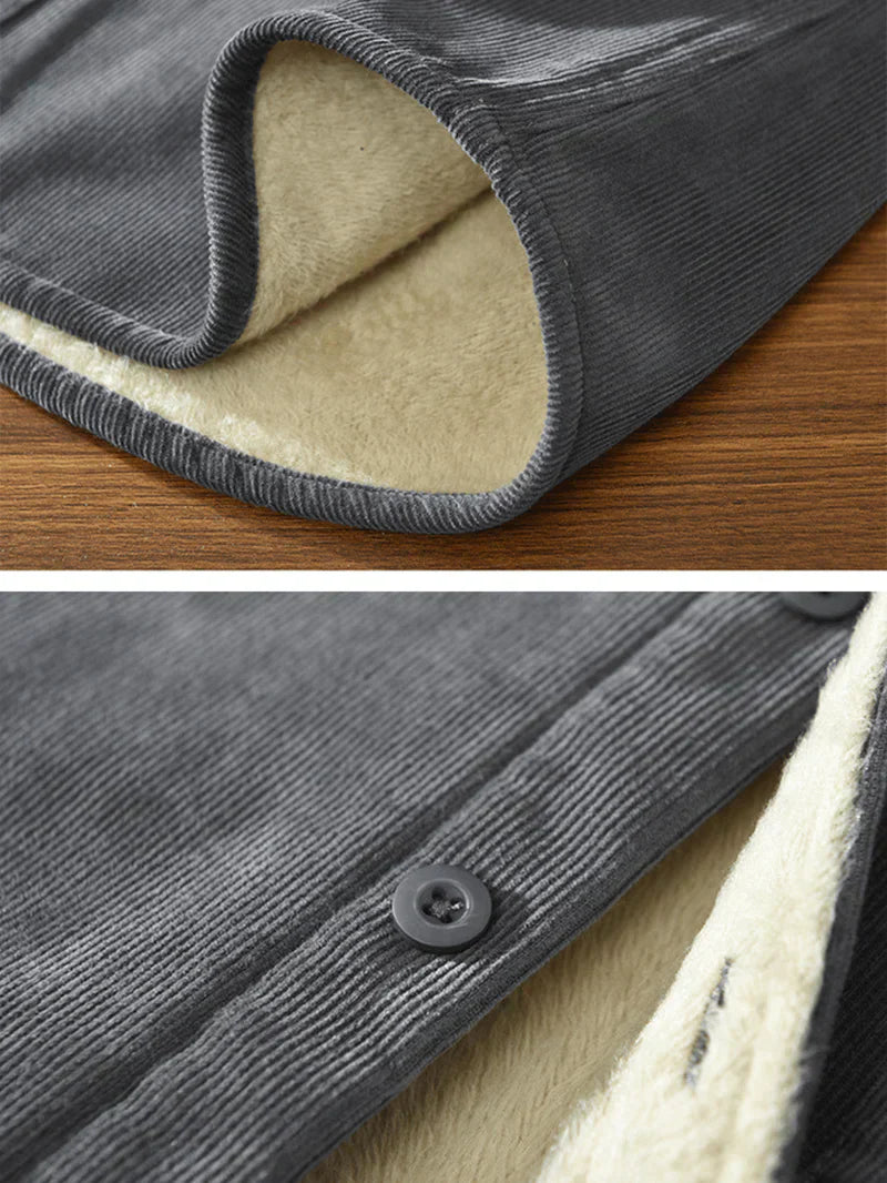 Corduroy Shirt | Warm | Fleece Lined | Overshirt | Men's Clothing-Chaps London-Chaps London