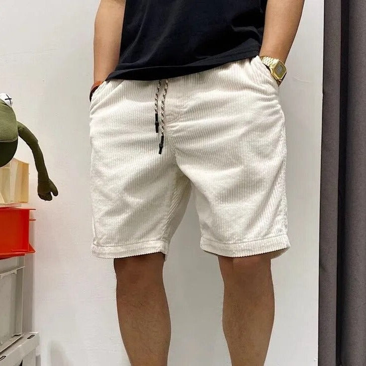 Corduroy Shorts - Men's Loose Fit Drawstring Cord Shorts for Summer-Korte Broeken_M-Chaps London-Chaps London