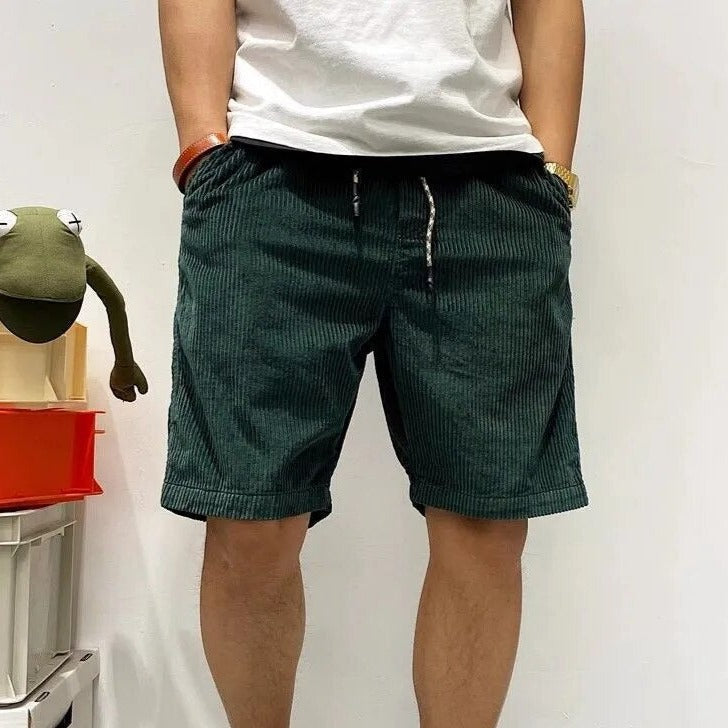Corduroy Shorts - Men's Loose Fit Drawstring Cord Shorts for Summer-Korte Broeken_M-Chaps London-Chaps London