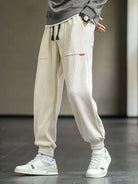 Corduroy Sweatpants | Loose Fit | Drawstring | Joggers | Men's Pants-Chaps London-Beige-M-Chaps London