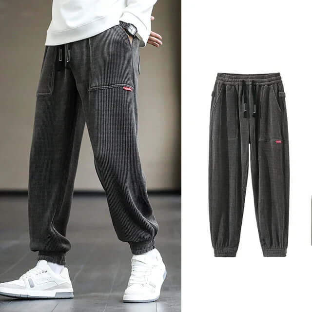 Corduroy Sweatpants | Loose Fit | Drawstring | Joggers | Men's Pants-Chaps London-Chaps London
