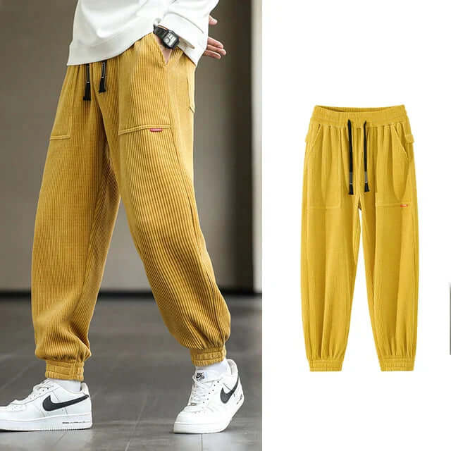 Corduroy Sweatpants | Loose Fit | Drawstring | Joggers | Men's Pants-Chaps London-Chaps London