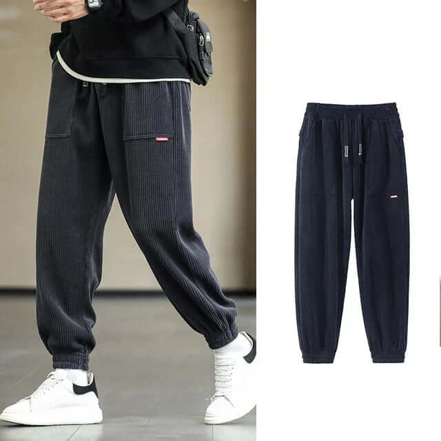 Corduroy Sweatpants | Loose Fit | Drawstring | Joggers | Men's Pants-Chaps London-Chaps London