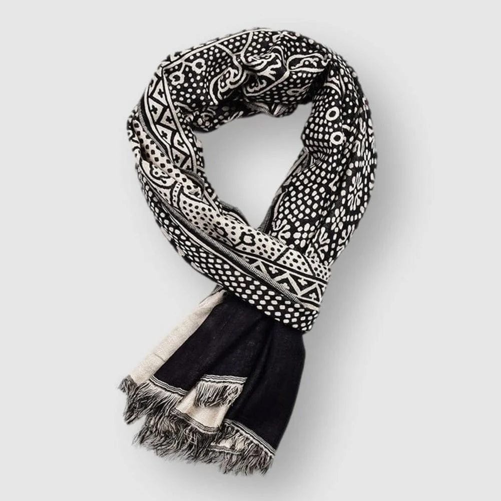 Cotton Scarf - Men's Soft Woven Everyday Wear-Scarf-Chaps London-Black Purple-Chaps London