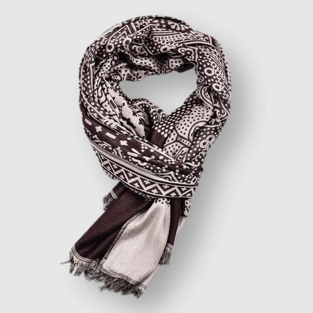 Cotton Scarf - Men's Soft Woven Everyday Wear-Scarf-Chaps London-Mahogany Brown-Chaps London