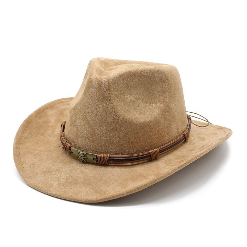 Cowboy Hat - Men's Suede Look Wide Brim-Hat-Chaps London-Camel-Chaps London