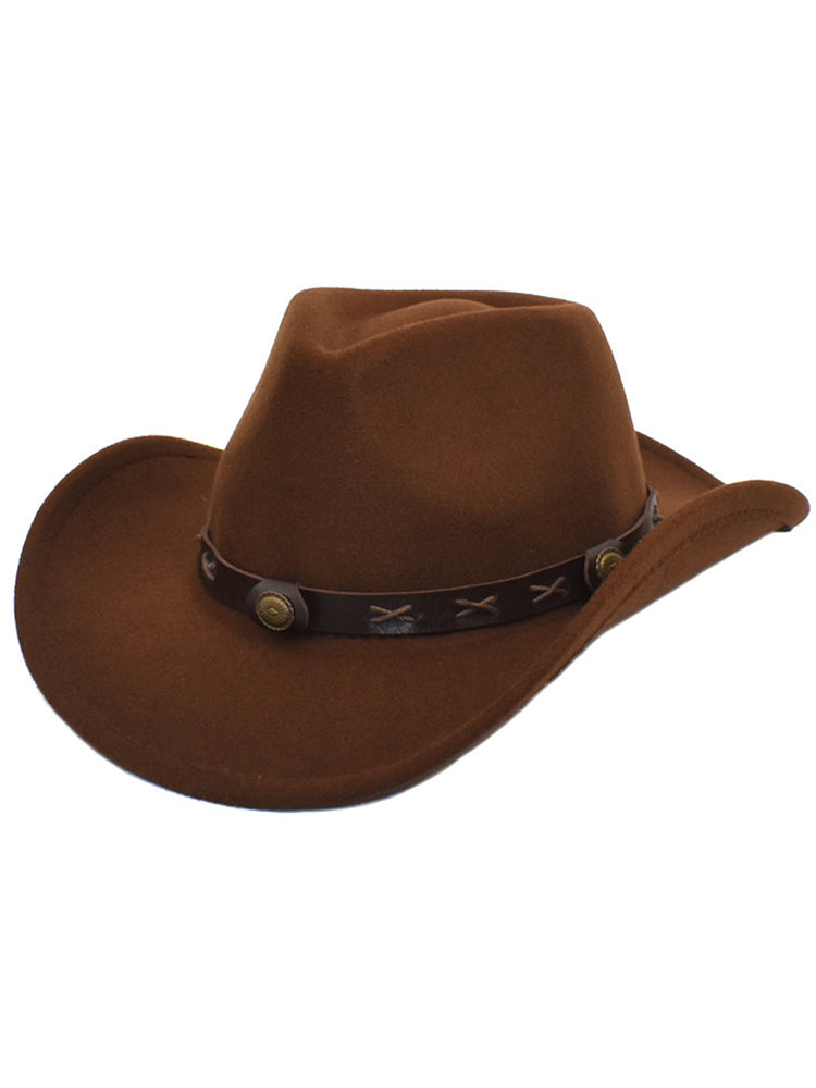 Cowboy Hat - Men's Western Studded Band Vintage-Cowboy Hat-Chaps London-Coffee-Chaps London