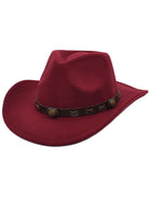 Cowboy Hat - Men's Western Studded Band Vintage-Cowboy Hat-Chaps London-Wine Red-Chaps London