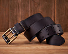 Cowhide Leather Belt - Men's Double Pin Buckle-Men's Belt-Chaps London-Chaps London