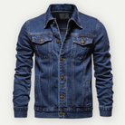 Denim Jacket - Classic Regular Fit Men's Jean Jacket-Denim Jacket-Chaps London-Dark Blue-M-Chaps London