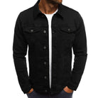 Denim Jacket - Men's Slim Fit Button Up-Fashion Men Jacket Denim Fall-Chaps London-Black-M-Chaps London