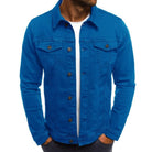 Denim Jacket - Men's Slim Fit Button Up-Fashion Men Jacket Denim Fall-Chaps London-Blue-M-Chaps London