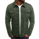 Denim Jacket - Men's Slim Fit Button Up-Fashion Men Jacket Denim Fall-Chaps London-Light Green-M-Chaps London