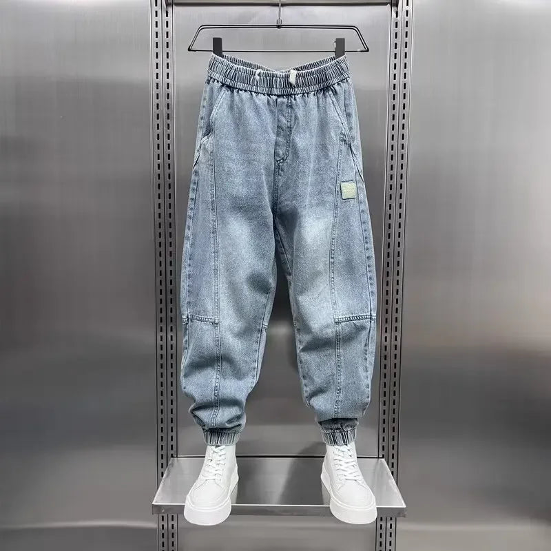 Denim Joggers - Baggy - Elastic Waist - Jogger Jeans - Men's Trousers-Denim Joggers / Jeans-Chaps London-Chaps London