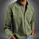 Denim Shirt | Long Sleeve | Regular Fit | Button-Up Shirt | Men's Shirts-Denim Shirt-Chaps London-Green-S-Chaps London