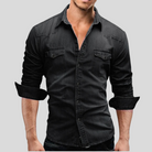 Denim Shirt - Long Sleeve - Slim Fit - Button-Up Shirt - Men's Shirts-Shirts-Chaps London-Chaps London