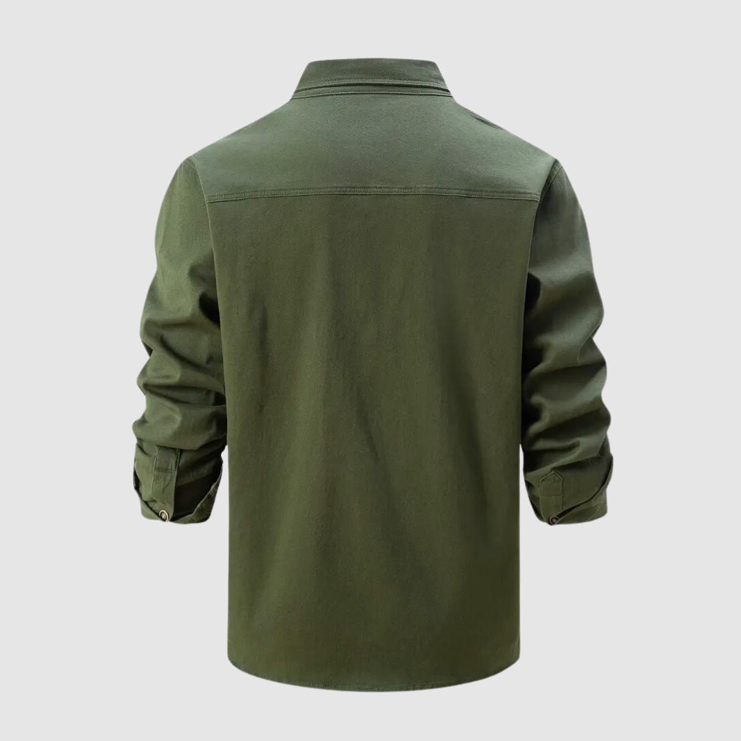 Denim Shirt - Men's Long Sleeve with Breast Pockets-Shirts-Chaps London-Chaps London