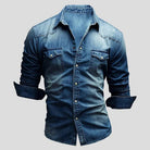 Denim Shirt - Men's Slim Fit Long Sleeve-Shirts-Chaps London-Chaps London