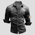 Denim Shirt - Men's Slim Fit Long Sleeve-Shirts-Chaps London-Chaps London